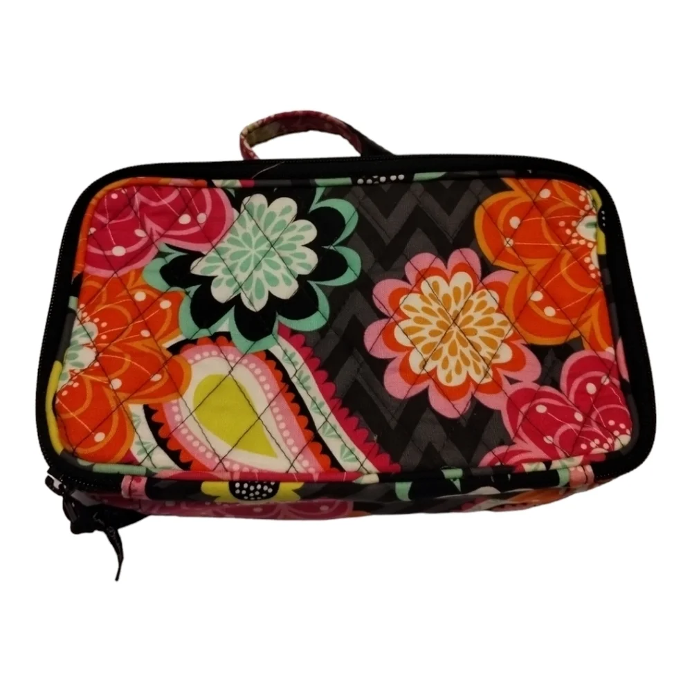 4 Pcs Vera Bradley Floral Makeup Travel Bag, Coin‎ Purse, Travel Pill Case